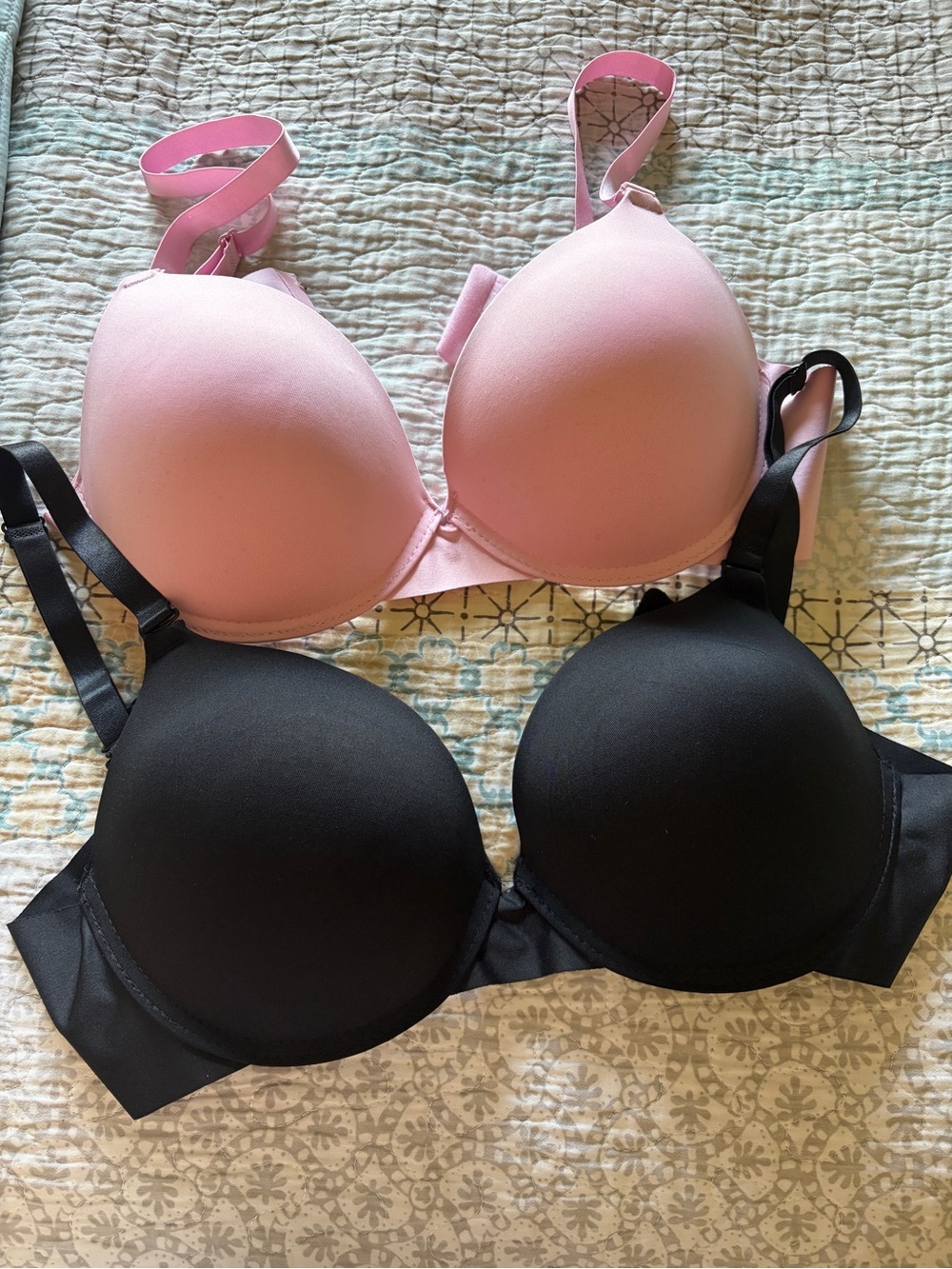 Lot of 2 -YMI Pink and Black T-Shirt Bras -